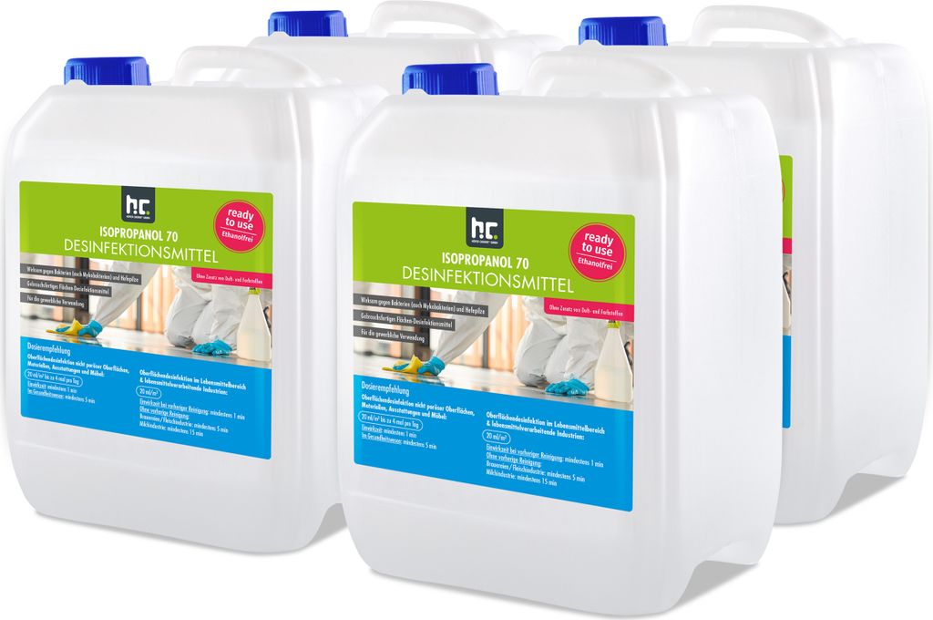 4x 5 L Isopropanol 70 - Desinfektionsmittel für Oberflächen Produktbild 