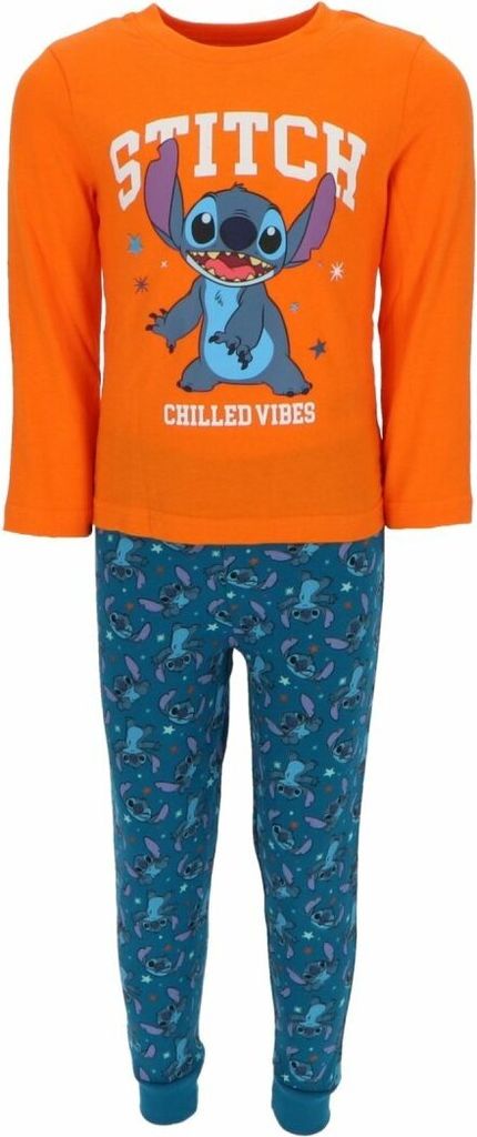 Lilo & Stitch atmungsaktiver Pyjama Schlafanzug für Kinder Baumwolle Orange 104