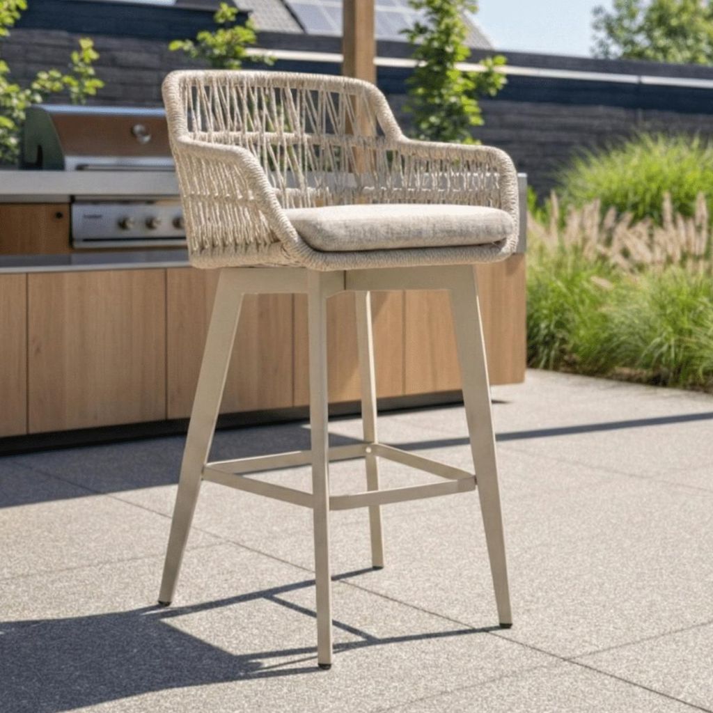 Barsessel Bali Warmweiß Barhocker Garten - 8571W Produktbild 