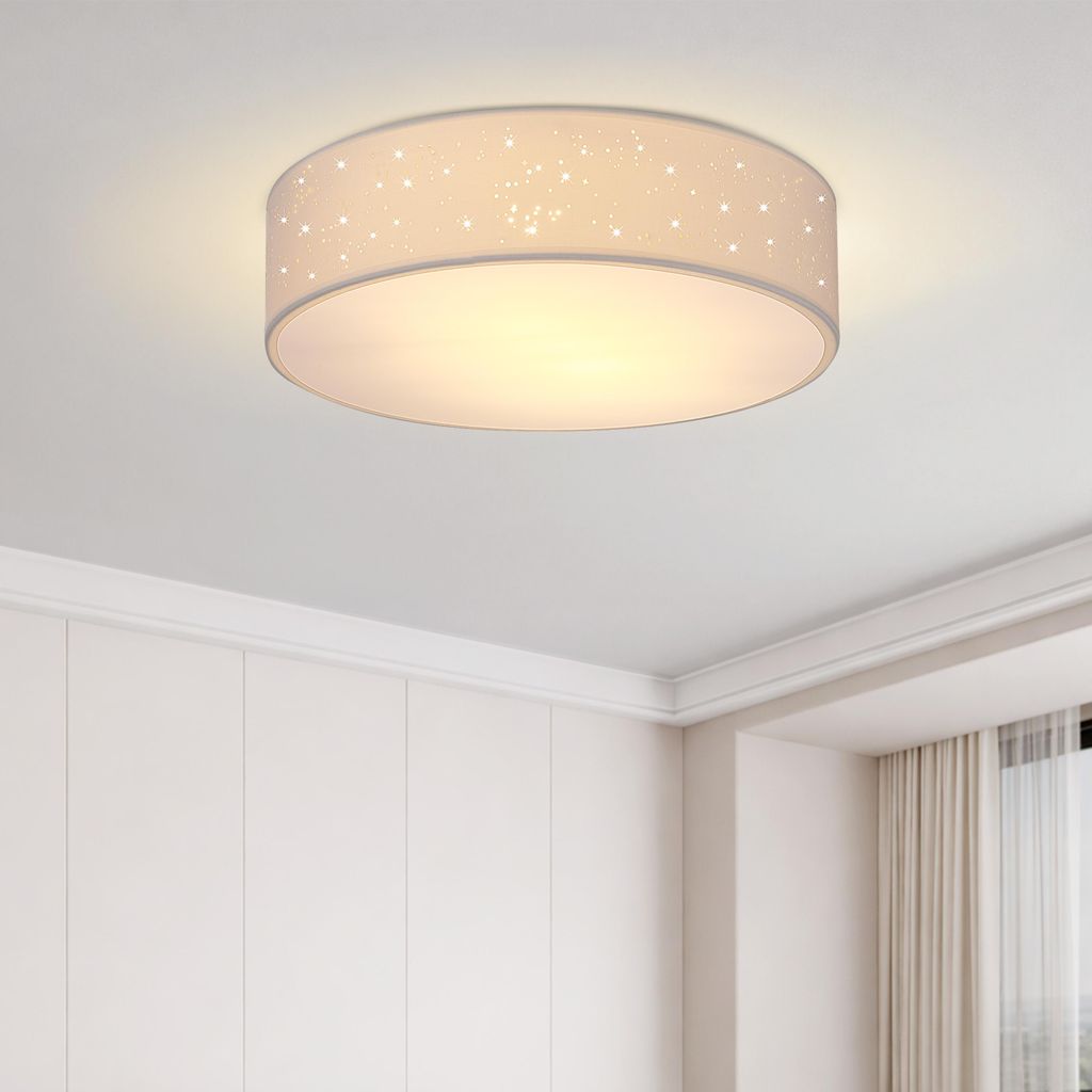 MONZANA® Plafonnier Ciel étoilé Rond Ø 30cm Abat-jour Tissu Image du produit 