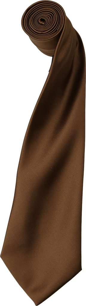 Premier Herren Satin-Krawatte, unifarben (2 Stück/Packung) RW6934 (Einheitsgröße) (Braun)