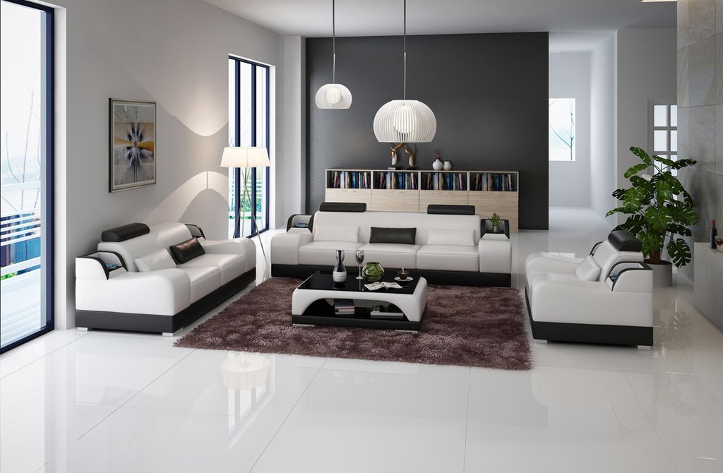 Klassische Garnitur 32 Sitzer Sofagarnitur Couch Sofa Leder Sofa Polster Gruppe