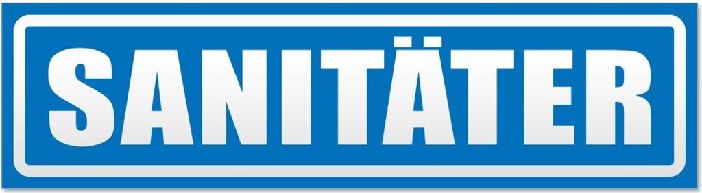 Kiwistar - Autoaufkleber - Blau - 30 x 5,3 cm - Sanitäter invertiert - Hinweis Aufkleber Sticker für Auto, Kfz, Fahrrad, PKW, LKW