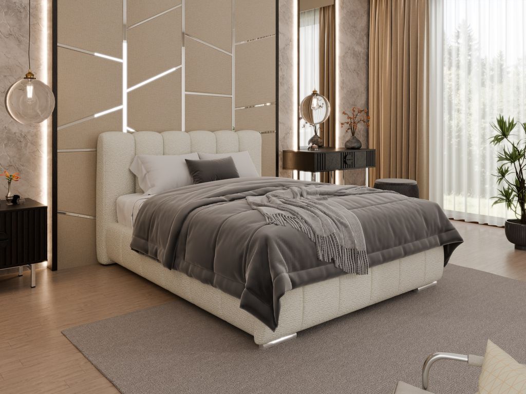 Polsterbett „ZAIRA“ – Modernes Design, verschiedene Farben & Größen – mit Federkernmatratze
