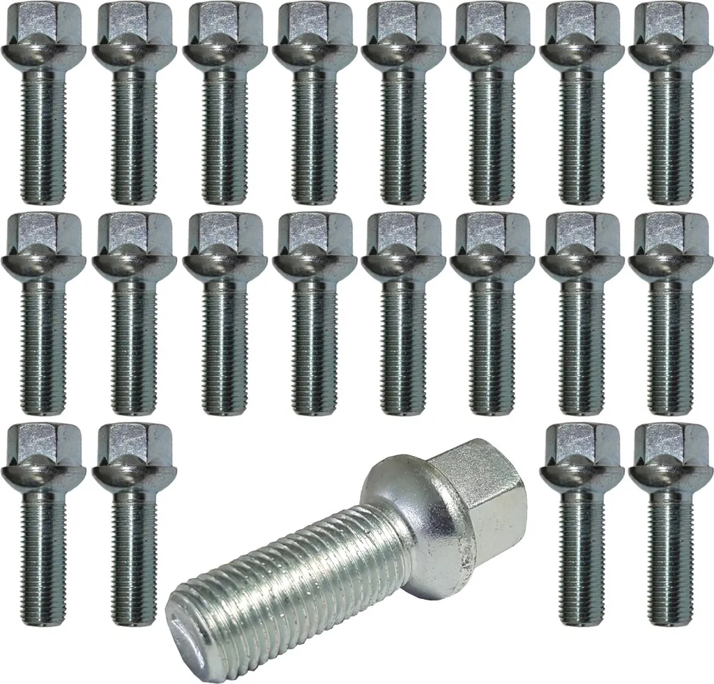 20x bullone ruota M14x1,5 collare sferico R14 45mm lunghezza albero compatibile con Audi Mercedes-Benz