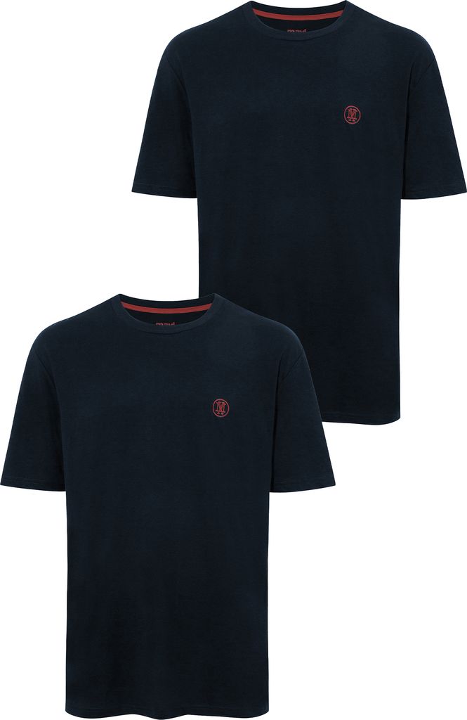 mavi 2er-SET Rundhals-T-Shirt mit markantem Brustlogo Größe: M