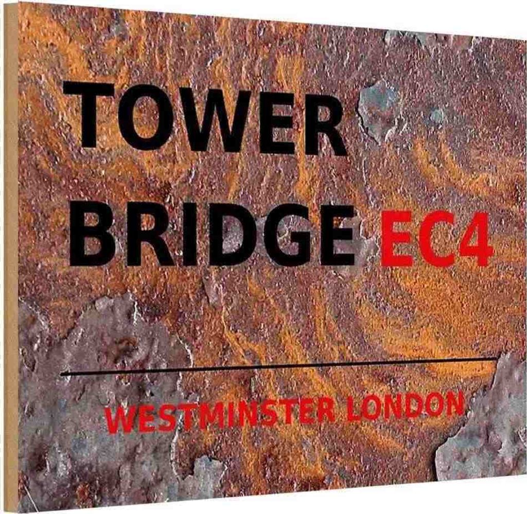vianmo Holzschild 20x30 cm Westminster Tower Bridge EC4 England