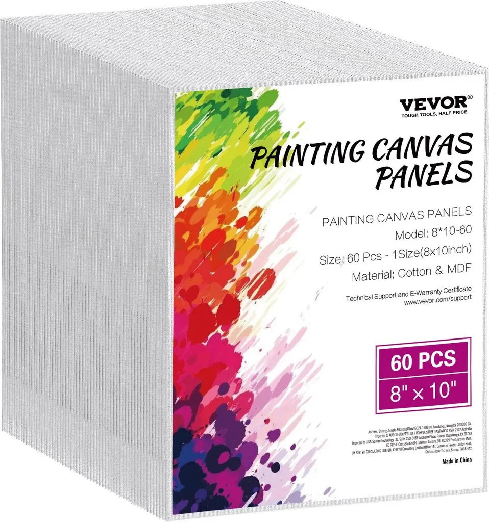 Pannelli di Tela per Pittura 60 Pezzi 20x25cm - Cotone per Olio e Acrilico