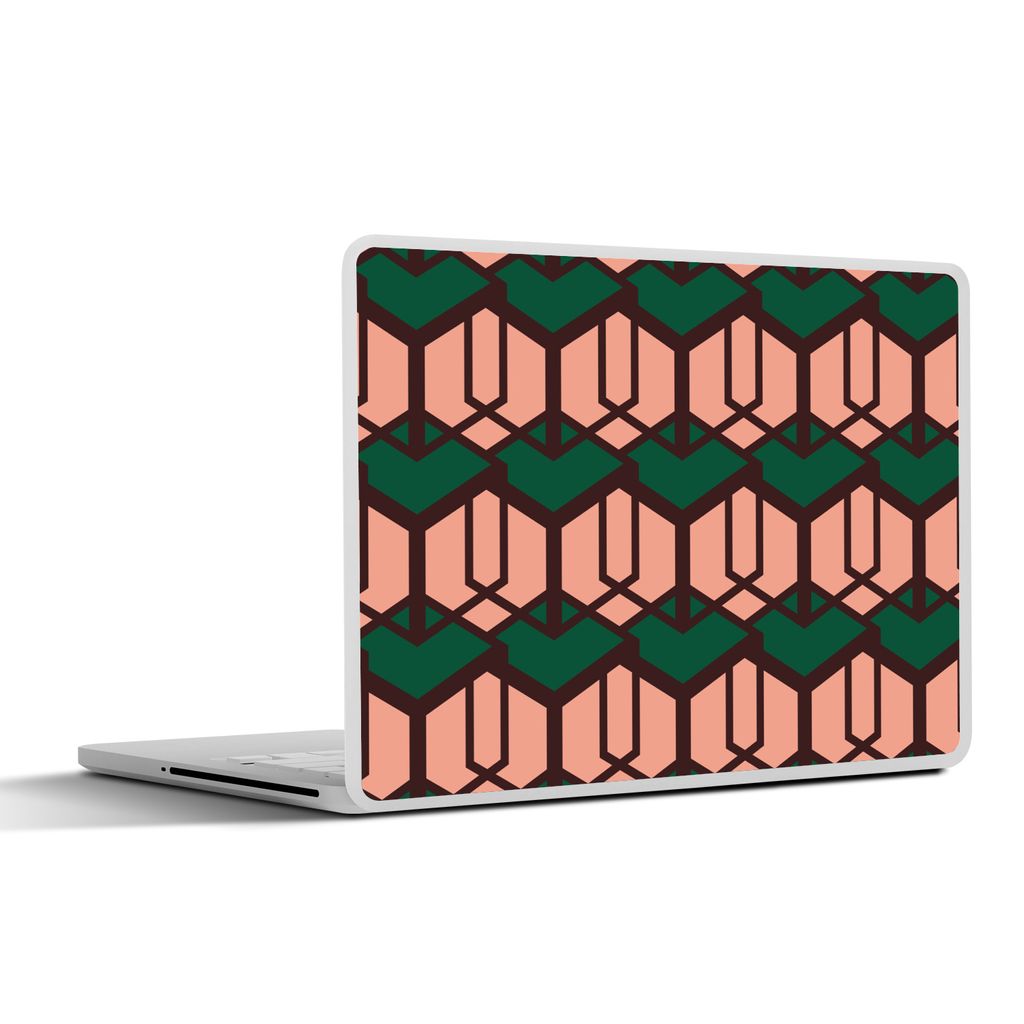 MuchoWow Laptop Aufkleber Sticker Cover Würfel - Muster - 3D 30x22 cm - Laptop-Sticker