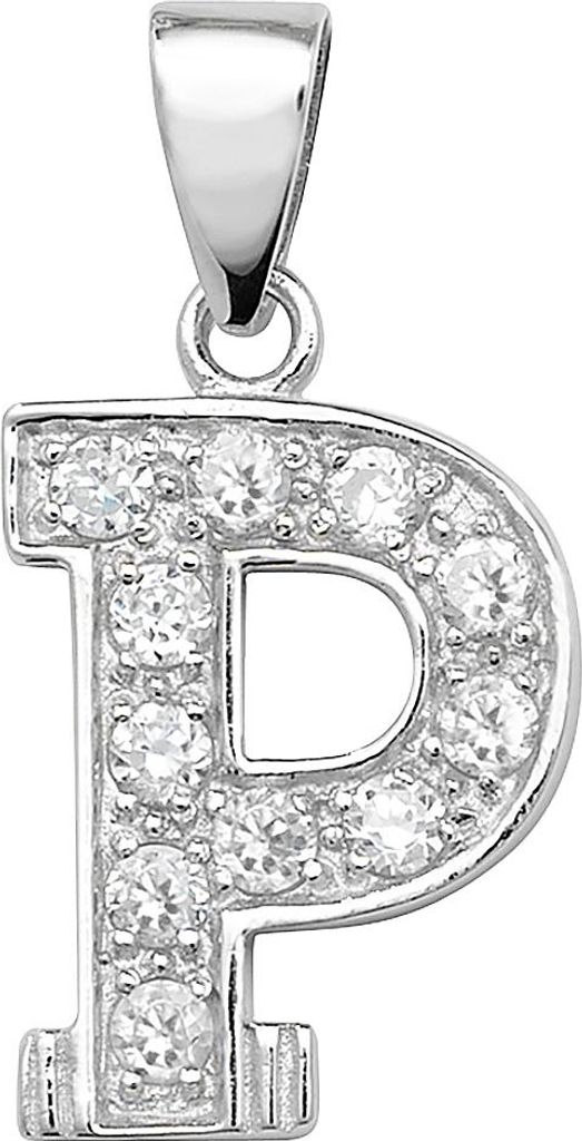 Schöner 925 Sterling Silber Buchstaben / Initiale Damen - Anhänger mit Zirkonia; TRS35295LTP