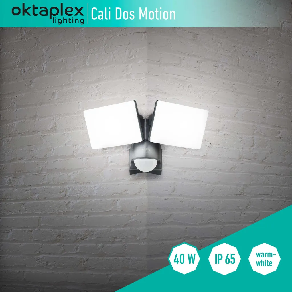 Applique murale LED détection mouvement 230V IP65 3200lm blanc chaud