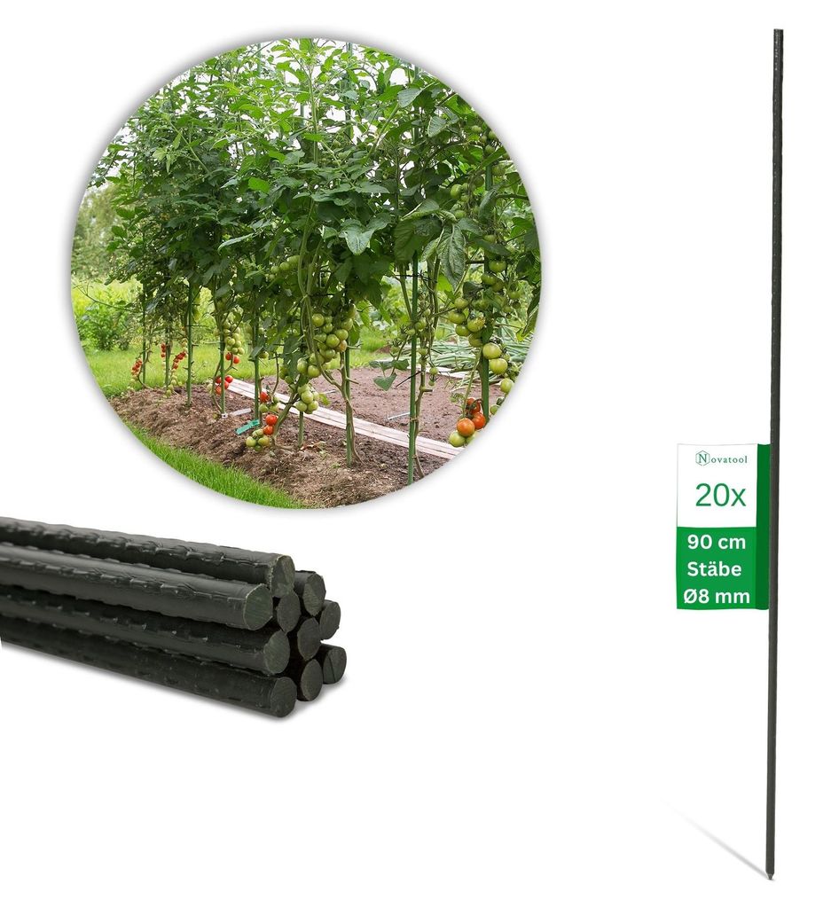 Novatool 20 Pflanzstäbe 90 cm grün 8 mm Durchmesser Produktbild 