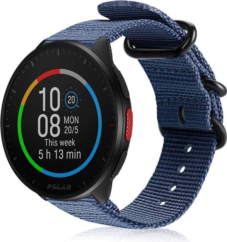 Strap-it Polar Pacer Nylon Schnallenarmband (Blau)