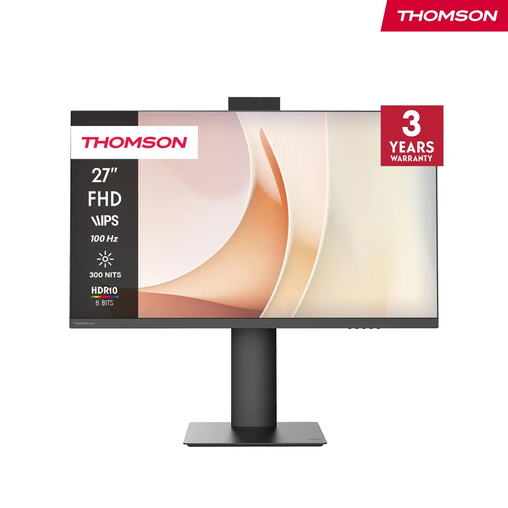 Écran PC 27 pouces Thomson Full HD avec Webcam intégrée et Dalle IPS