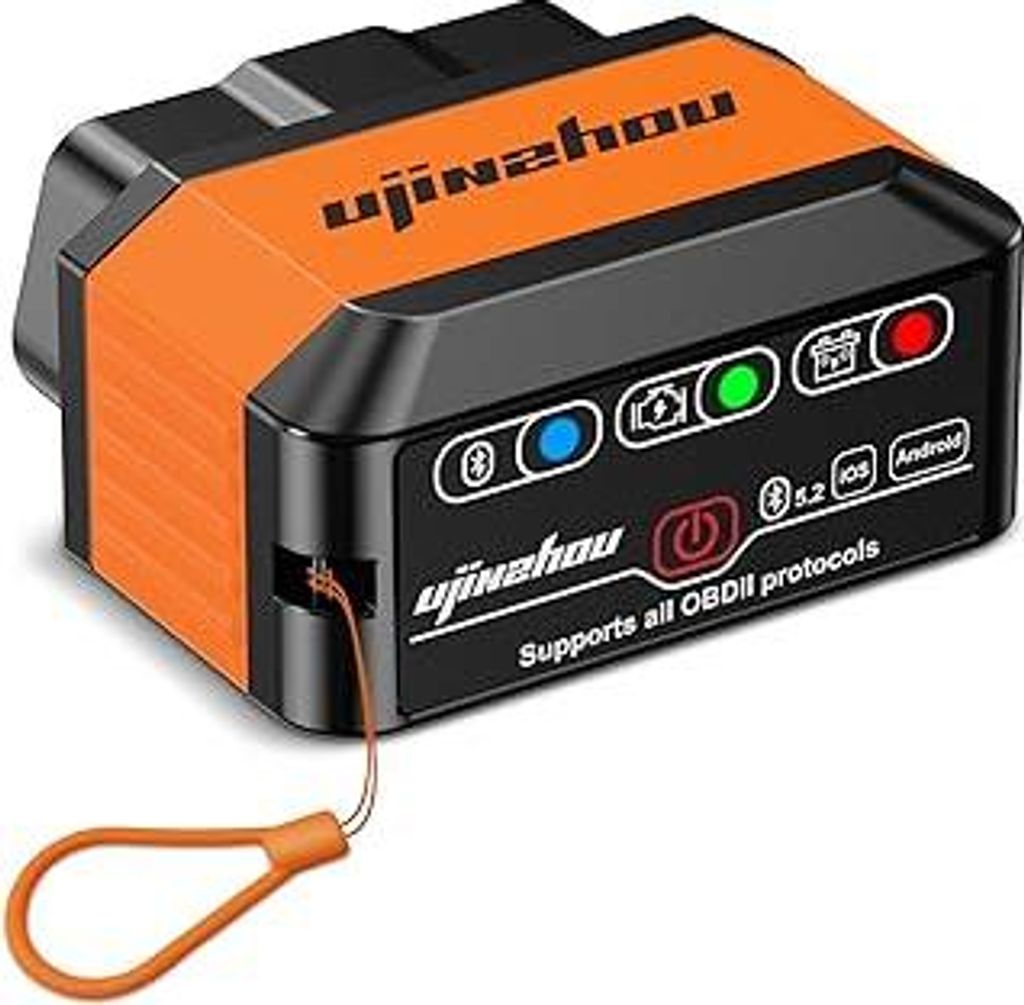 OBD2 Diagnosegerät OBD Bluetooth 5.2 Adapter: Wireless Auto Diagnose Codeleser Scanner für alle Fahrzeuge - OBDII Tester Stecker für iOS Android...