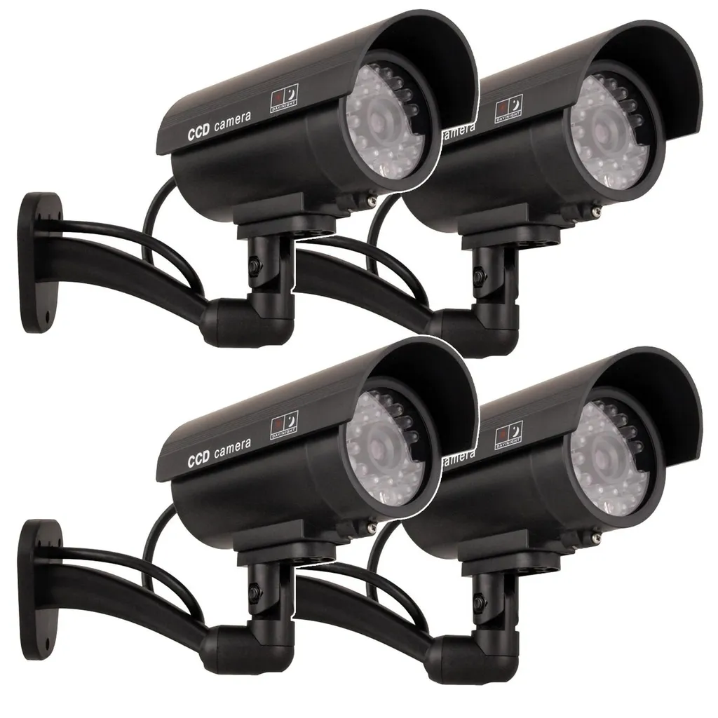 Telecamera fittizia IR9000 B IR LED nero lampeggiante 4 pezzi