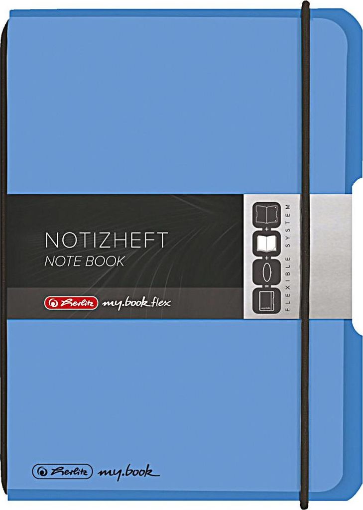 Herlitz Notizheft my.book flex A6 PP 40Bl. kariert blau