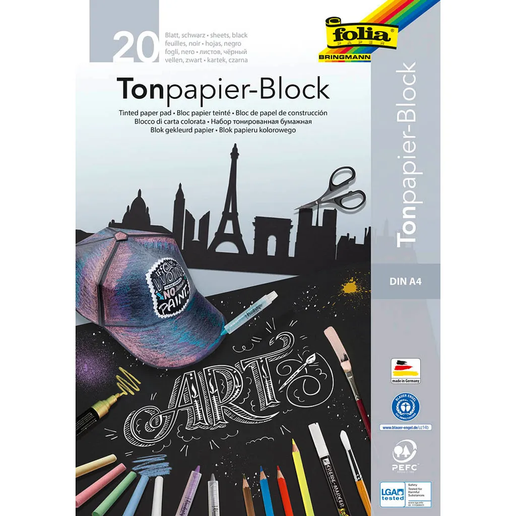 Folia Bastelblock A4 Nero 130g/mq: Base Perfetta per Scrapbooking e Cardmaking
