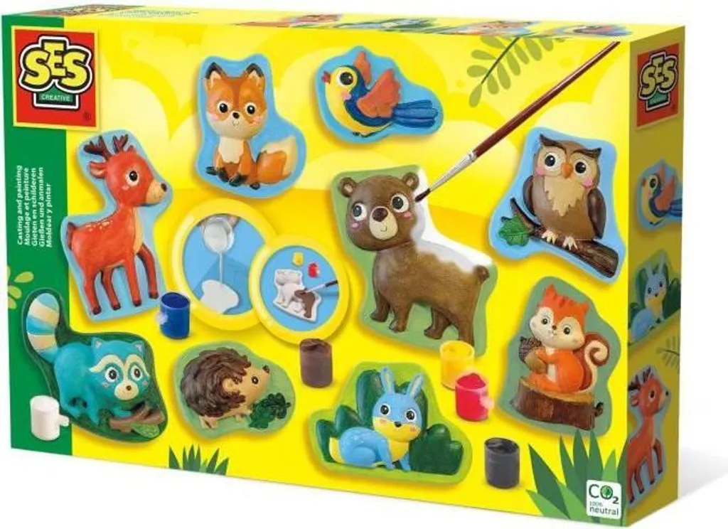 SES Creative Modellaggio Gesso Animali Foresta: Set Professionale Hobby