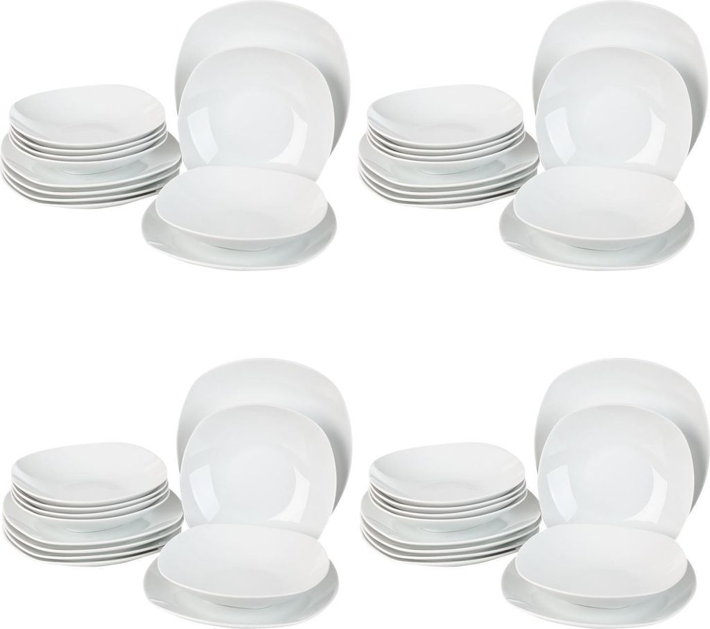 Tafelservice - Weiß - Porzellan - für 24 Personen - Produktbild 