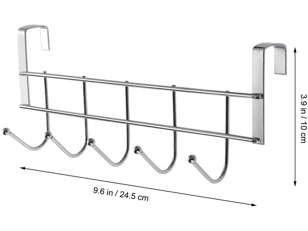 Türgarderobe mit 5 Haken - Türhakenleiste für Handtücher - Produktbild 7
