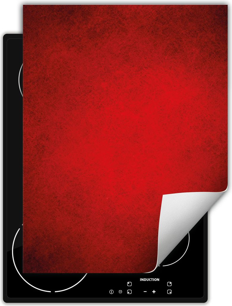 DarHaus Herdabdeckplatte Einteilig Küche Abdeckplatte für Glaskeramikfeld Abdeckung Induktionskochfeld Aufrollbare Matte 40x52 cm, Rot