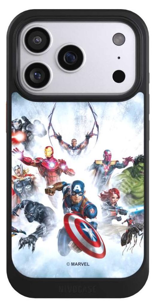 NIVOCASE Hülle für Apple iPhone 17 Pro Handyhülle NIVOcore Case Schwarz Offizielles Lizenzprodukt Marvel The Avengers