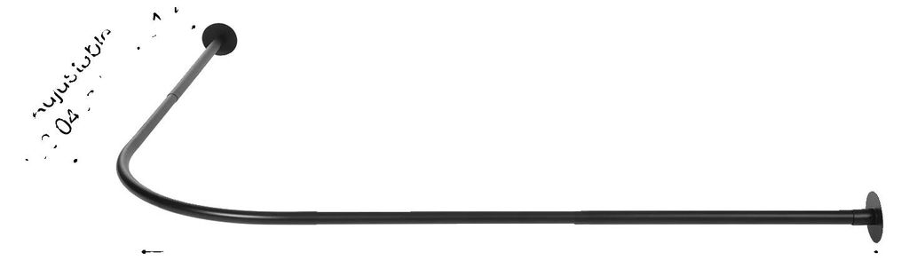 Duschvorhangstange, L-förmiges Design, verstellbare Länge, schwarz