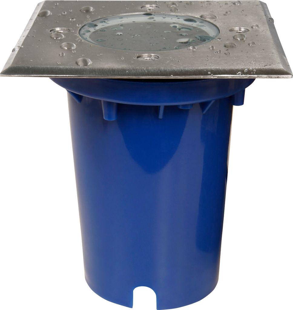 Bodeneinbauleuchte McShine "BL-12Q", GU10-Fassung, 120x120x125mm, mit 2 Eingängen, trittfest