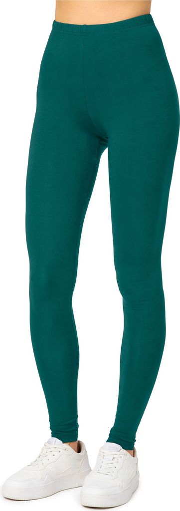Merry Style Damen Lange Leggings aus Viskose MS10-143 (Smaragdgrün, M)