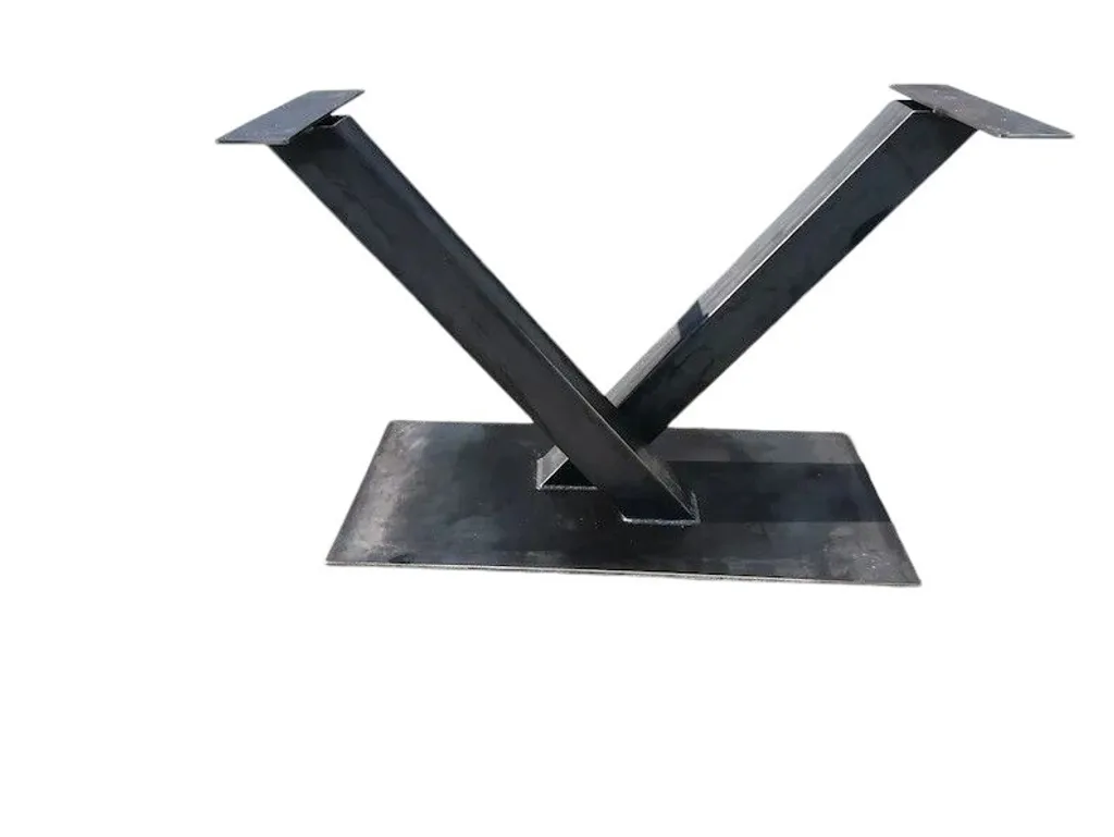 Piètement industriel en V pour table basse et bureau en acier - 2