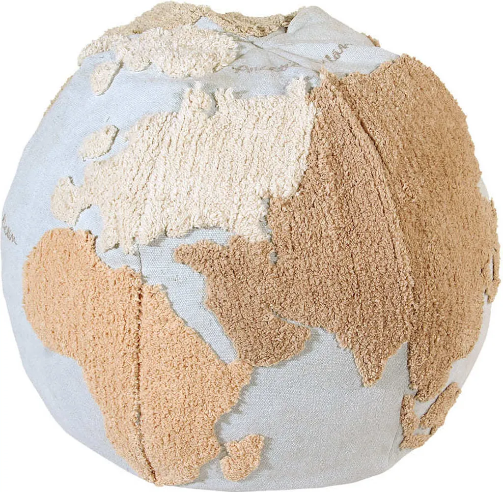 Sac de siège WORLD MAP 50x50 cm en toile résistante avec zip invisible