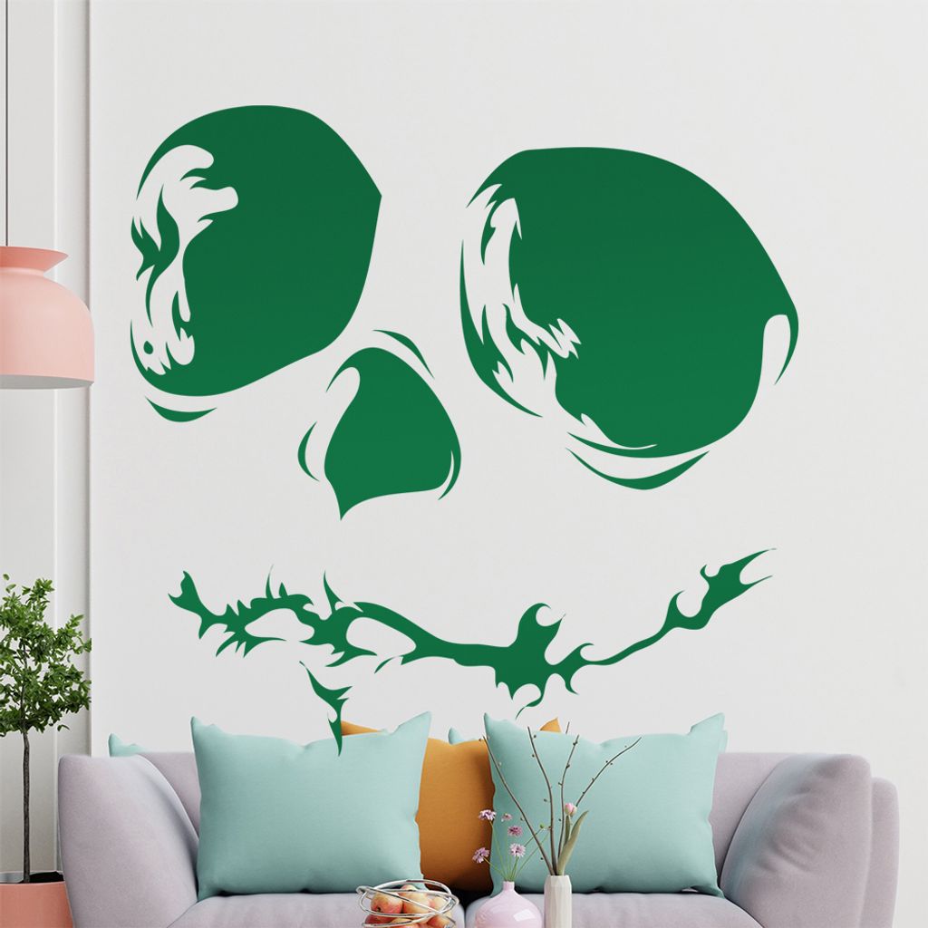 KIWISTAR Totenkopf Schädel Jack Skellington Wandtattoo in 6 Größen - Wandaufkleber Wall Sticker - Dekoration, Küche, Wohnzimmer, Schlafzimmer, ...