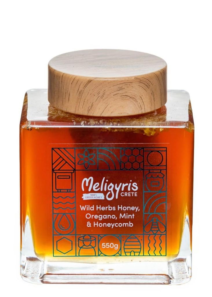 Miele di Meligyris 550g da Creta Erbe selvatiche, origano, Immagine del prodotto 