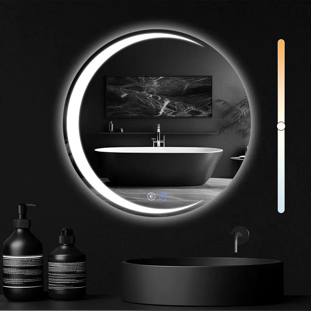Miroir LED tactile ZMH 60cm anti-buée avec réglage de luminosité IP44