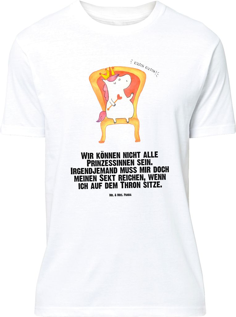 Mr. & Mrs. Panda Größe L T-Shirt Einhorn König - Weiß - Geschenk, Unicorn, Shirt, Krone, mit Spruch, Tshirt, Prinzessin, Kaiser
