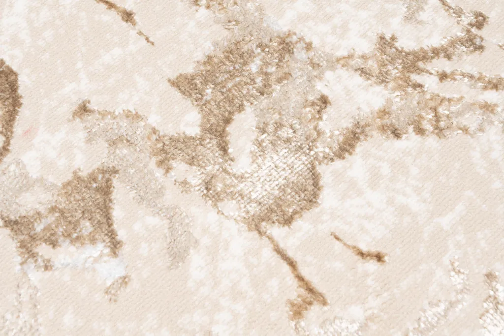 Tapis de Salon Certifié ÖKO-TEX Tapiso Crystal Beige Or 80x450cm