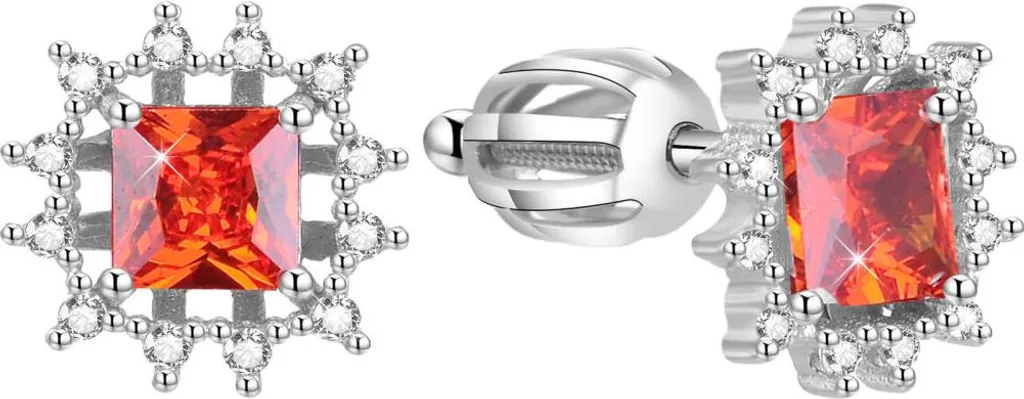 Puces d'oreilles scintillantes argentées AGUP1522S pour femme élégante