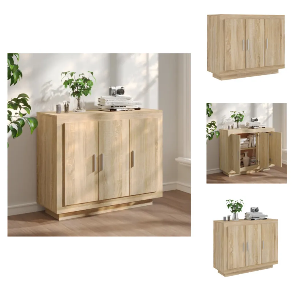 vidaXL Credenza Rovere Sonoma 92x35x75 cm - Mobile Multiuso Salotto