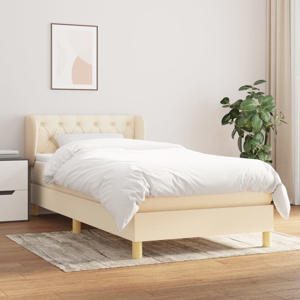Maison Exclusive - Boxspringbett mit Matratze Creme 80x200 cm Stoff