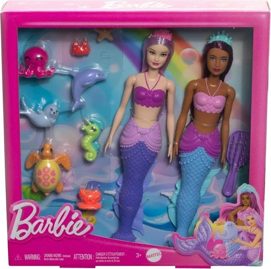 Poupée Barbie Sirène avec Accessoires de Mode et Nageoire Colorée