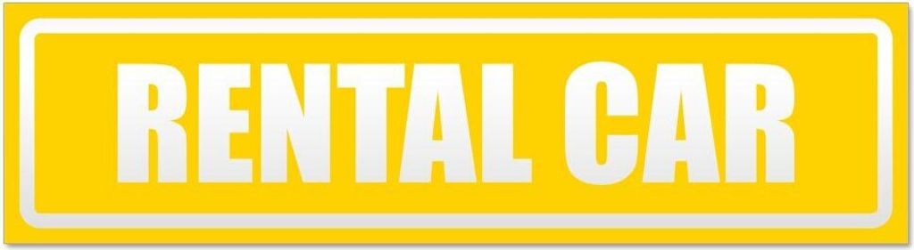 Kiwistar Rental Car invertiert Magnetschild Schild magnetisch - 20cm Gelb - Magnetfolie für Auto PKW Kfz
