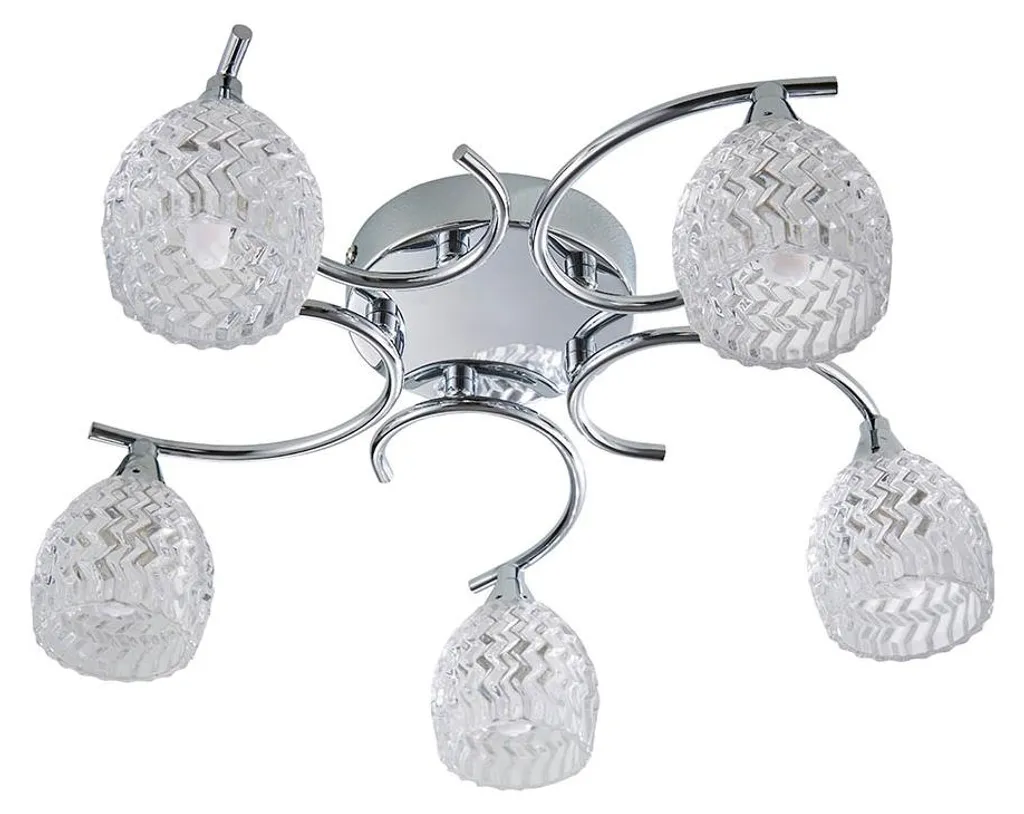 Plafonnier Multi-Ampoules Chromé BOYER - Luminaire de Salon Moderne G9