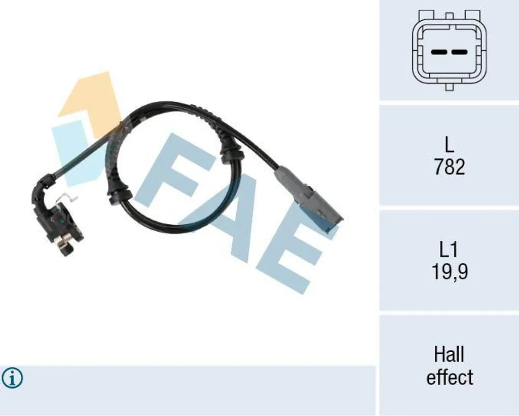 Capteur ABS de roue arrière ou avant compatible Citroën C4 et Peugeot