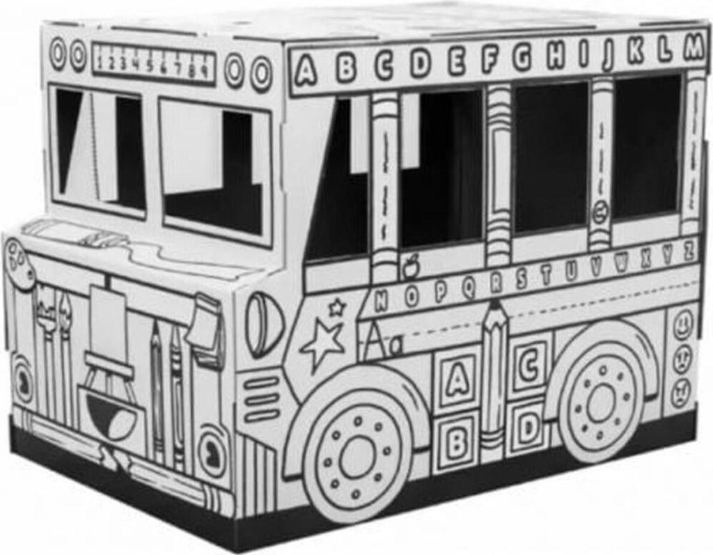 Fellowes Spielbus aus Wellpappe mit abgerundeten Kanten weiß