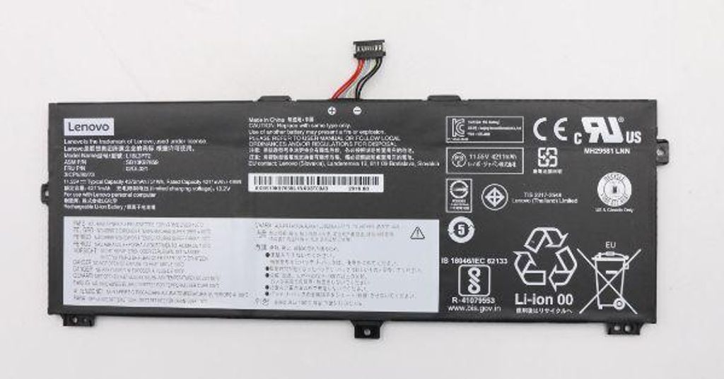 Lenovo LG Chem L18L3P72 - Laptop-Batterie - Lithium-Ionen - 3 Zellen - 4372 mAh - 51 Wh - FRU - für ThinkPad X390 Yoga 20NN, 20NQ (02DL021)