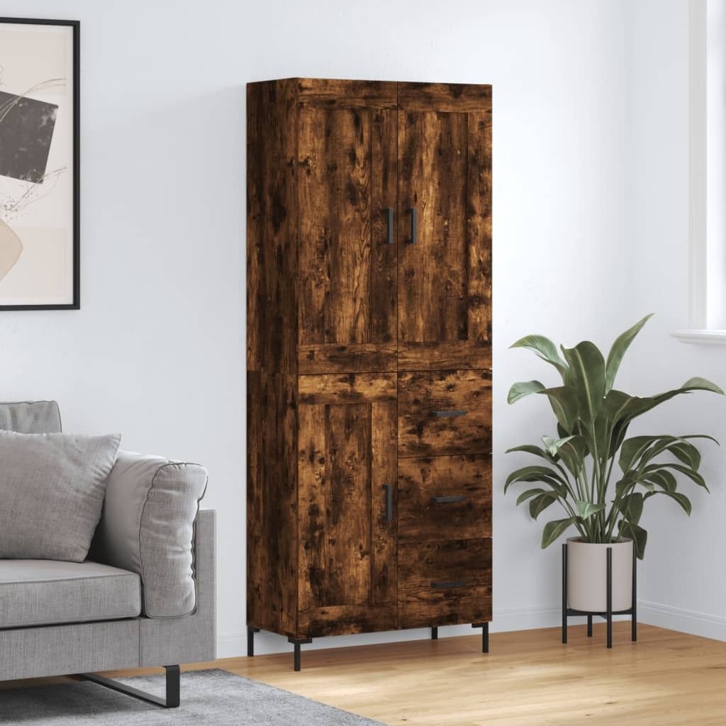 Maison Exclusive - Highboard Räuchereiche 69,5x34x180 cm Holzwerkstoff