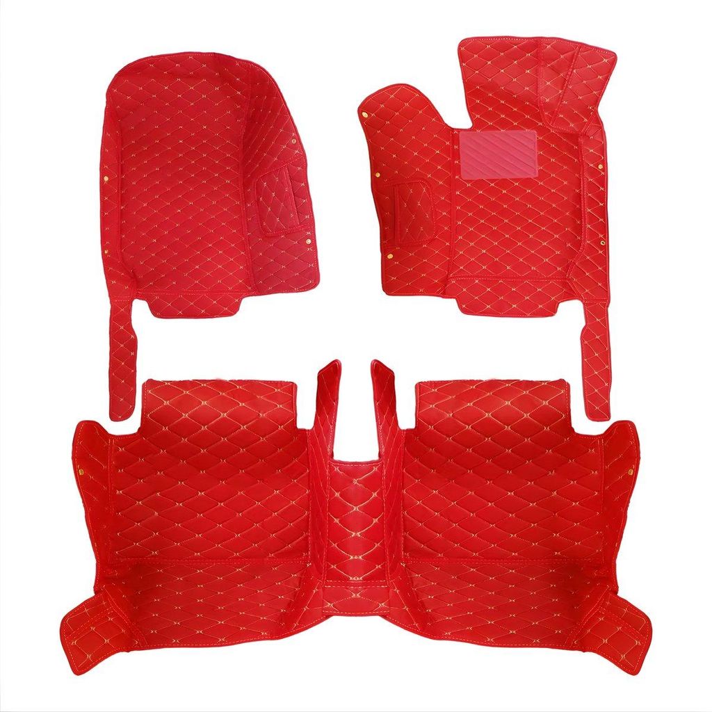 Auto Fußmatten Set Kunstleder Rot – Passend für Mini Cooper 2009–2017 – Wasserdicht, Antirutsch & Luxus Innenraumschutz