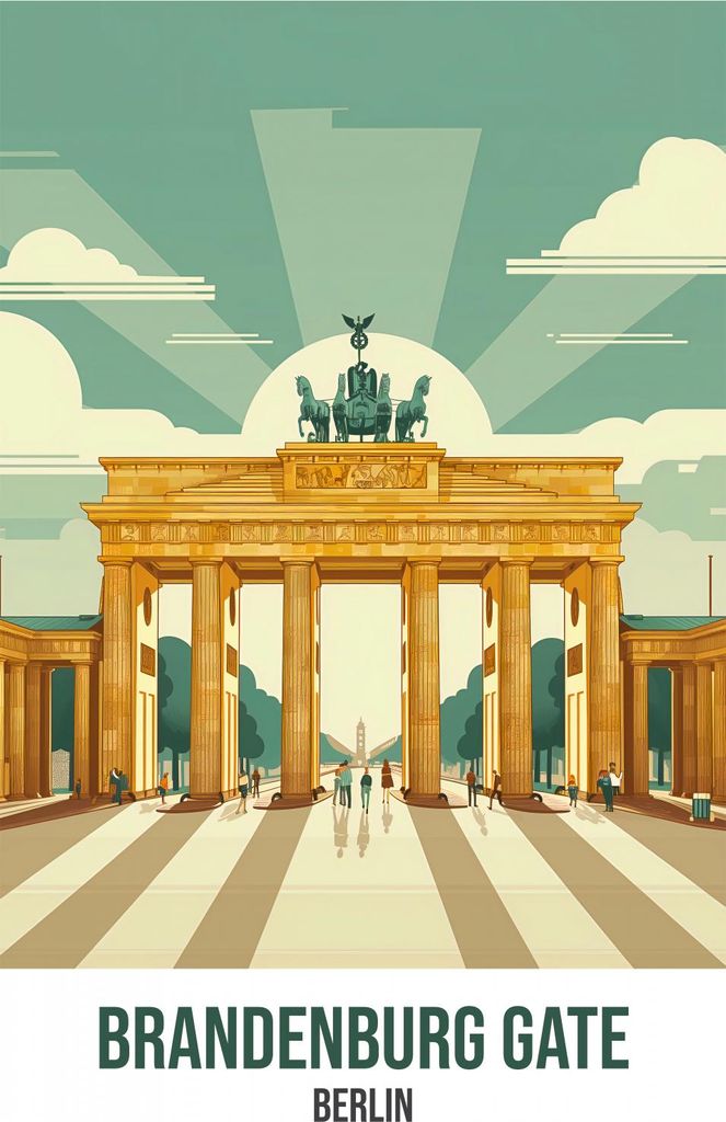 Plakat 67,5x100cm Brandenburger Tor, Berlin