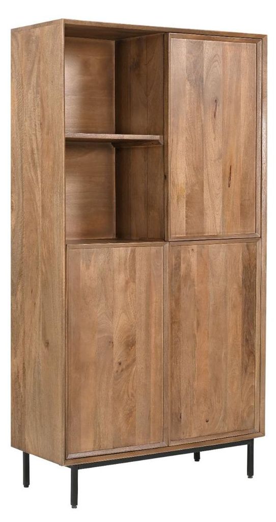 Livingfurn - Vitrinenschrank Ravenstein - Braun - 90x170x40 cm